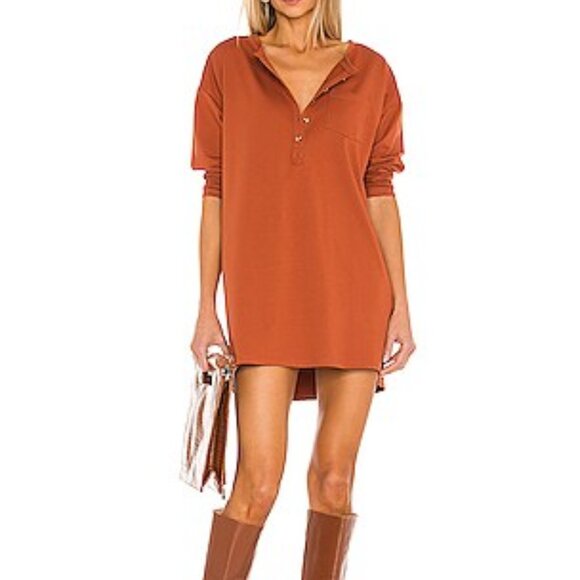 🧡 House of Harlow 1960 x REVOLVE Cotton Mini Dress – Red Rust – Size M - Picture 1 of 4